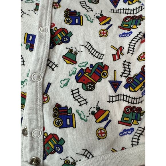 Vintage Peek-A-Babe 3-6 Months Infant One Piece Bodysuit Trains - Picture 6 of 8
